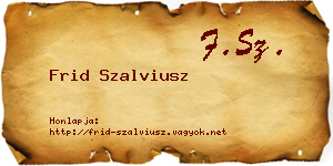 Frid Szalviusz névjegykártya